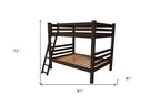 Brown Full Over Full Solid Wood Bunk Bed