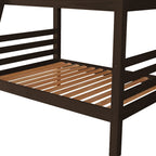 Brown Full Over Full Solid Wood Bunk Bed