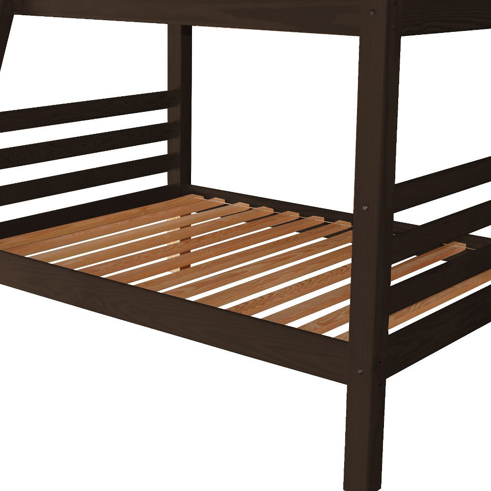 Brown Full Over Full Solid Wood Bunk Bed