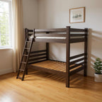 Brown Full Over Full Solid Wood Bunk Bed