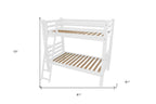 White Full Traditional Solid Wood Bunk Bed
