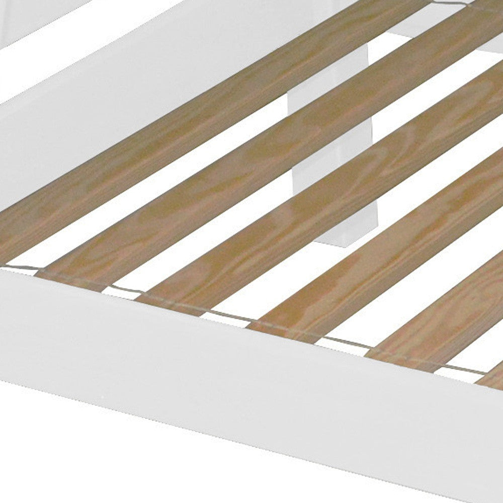 White Full Traditional Solid Wood Bunk Bed