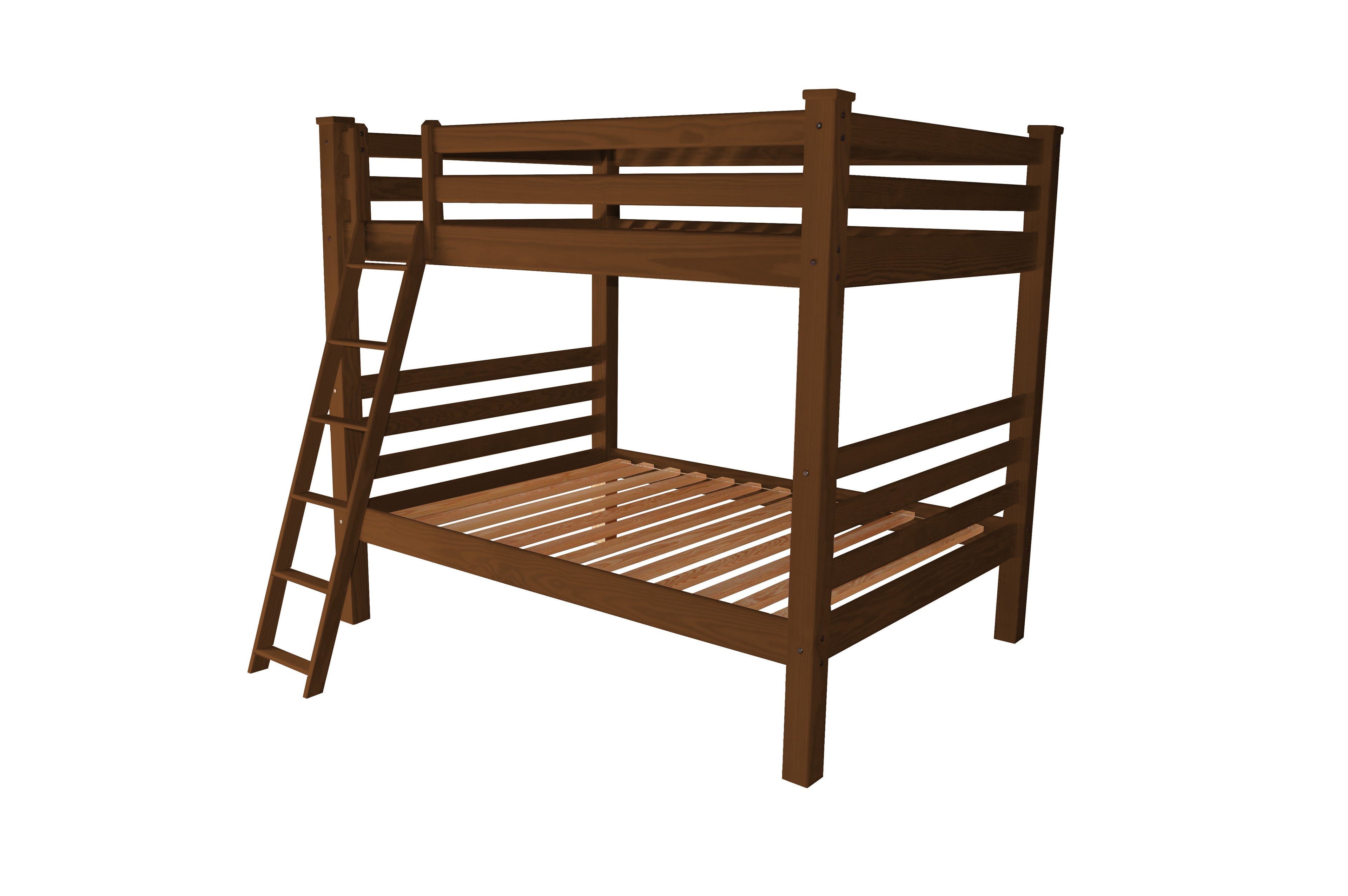 Red Queen Over Queen Solid Wood Bunk Bed