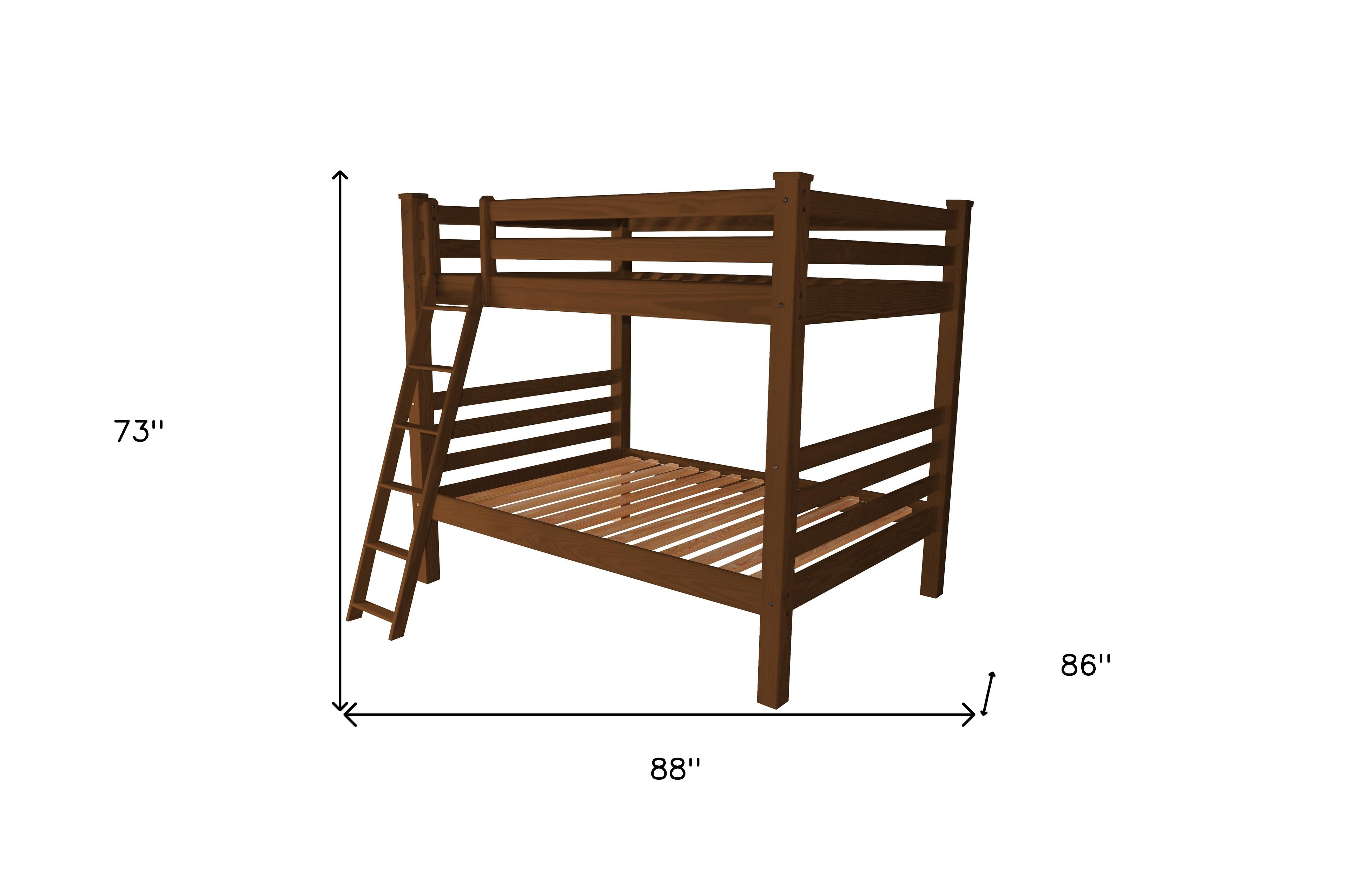 Red Queen Over Queen Solid Wood Bunk Bed