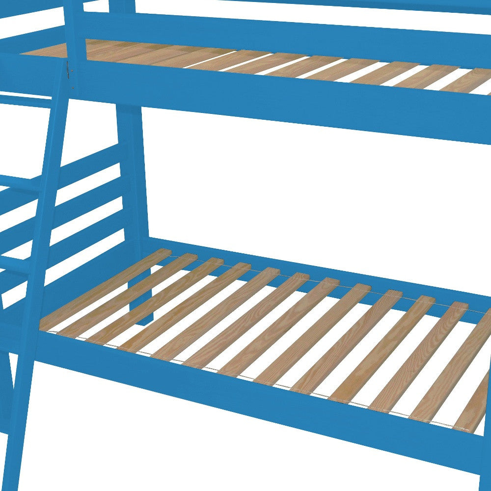 Blue Queen Traditional Solid Wood Bunk Bed