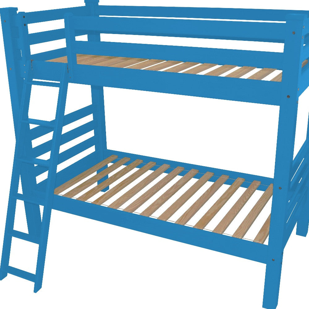 Blue Queen Traditional Solid Wood Bunk Bed