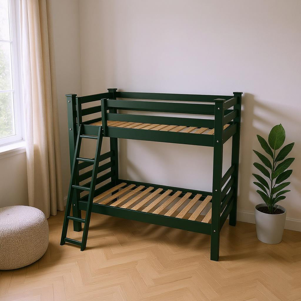 Green Queen Traditional Solid Wood Bunk Bed