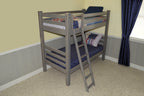 Gray Queen Traditional Solid Wood Bunk Bed