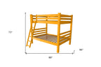 Yellow Queen Over Queen Solid Wood Bunk Bed