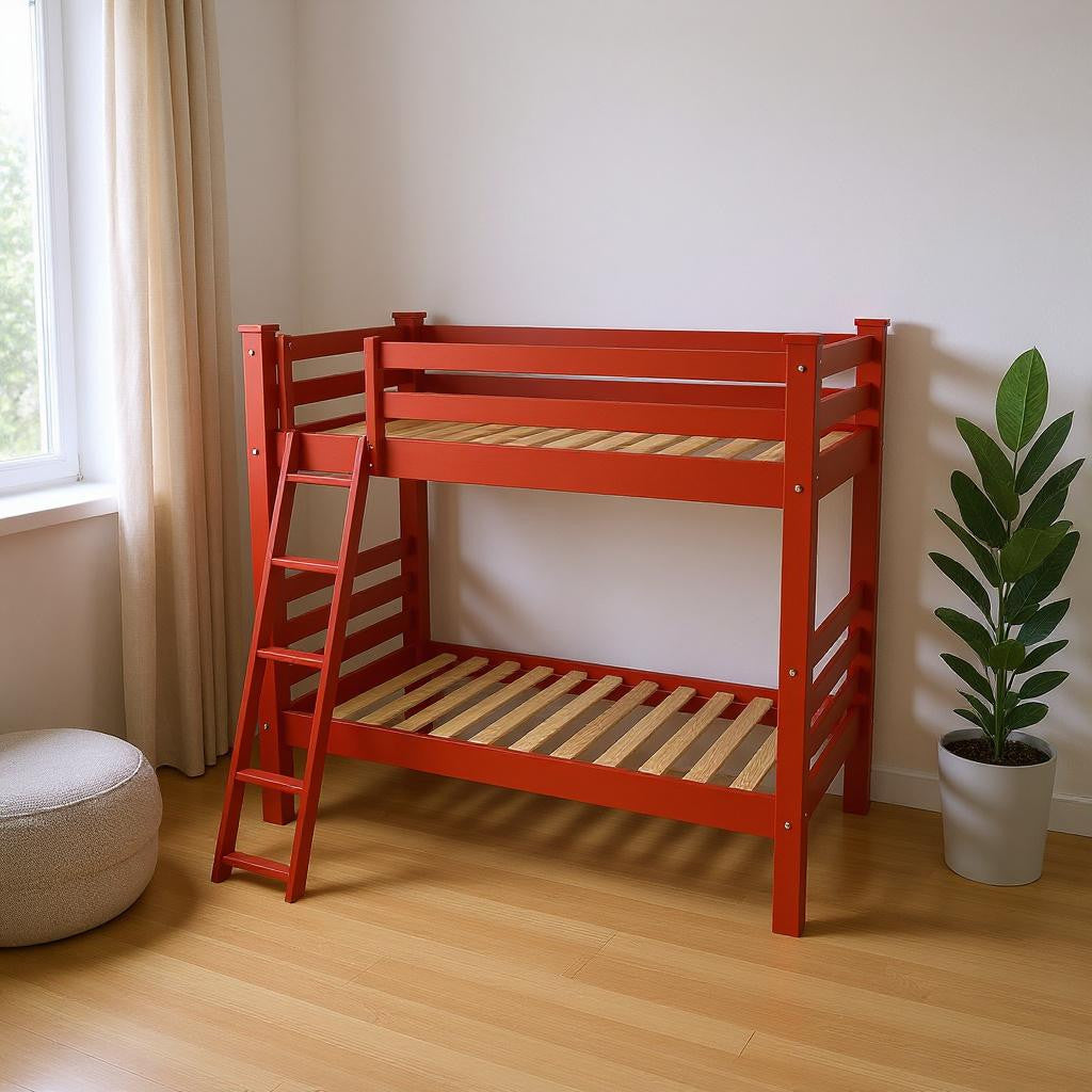 Red Queen Traditional Solid Wood Bunk Bed