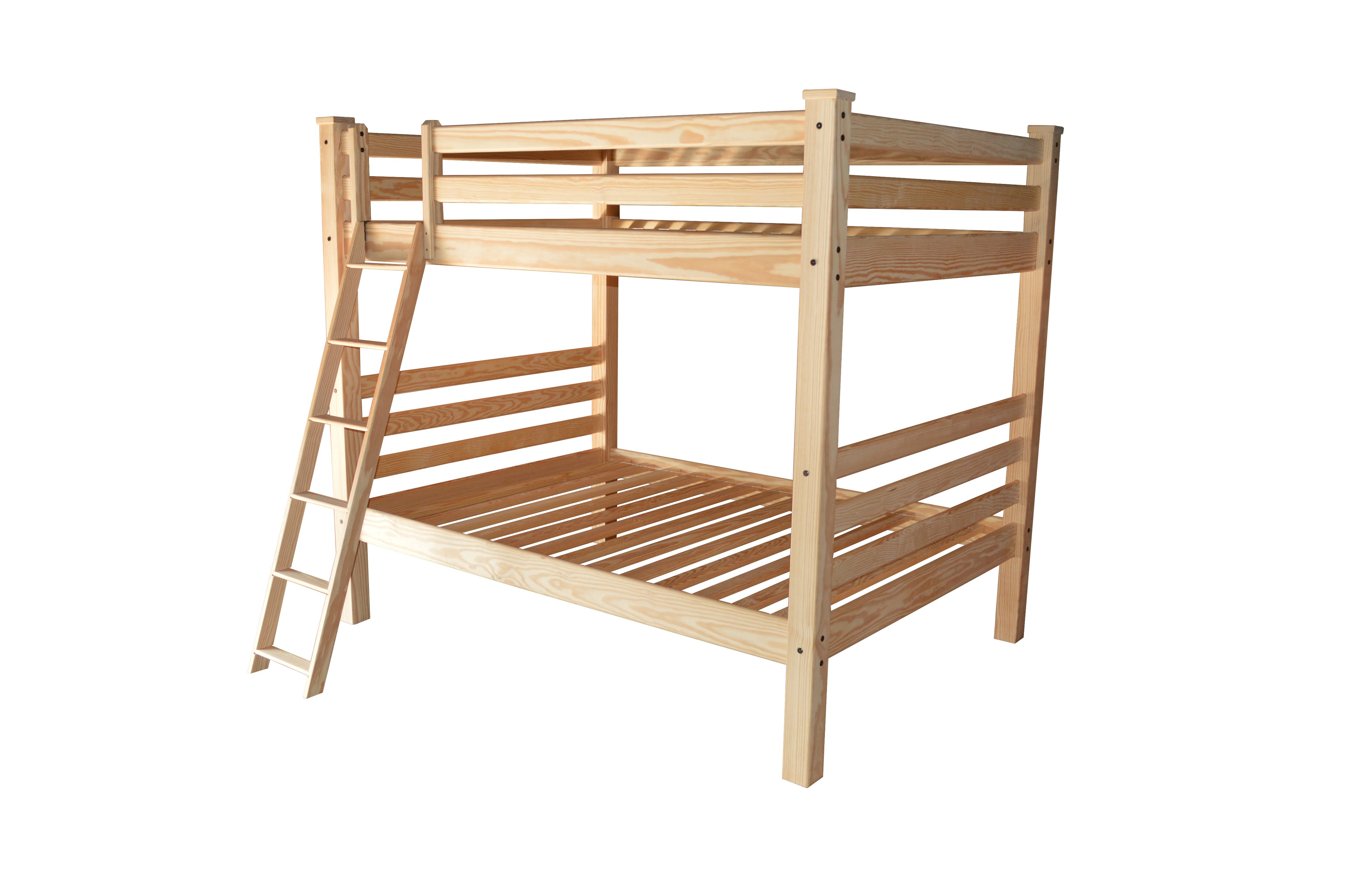 Natural Queen Over Queen Solid Wood Bunk Bed
