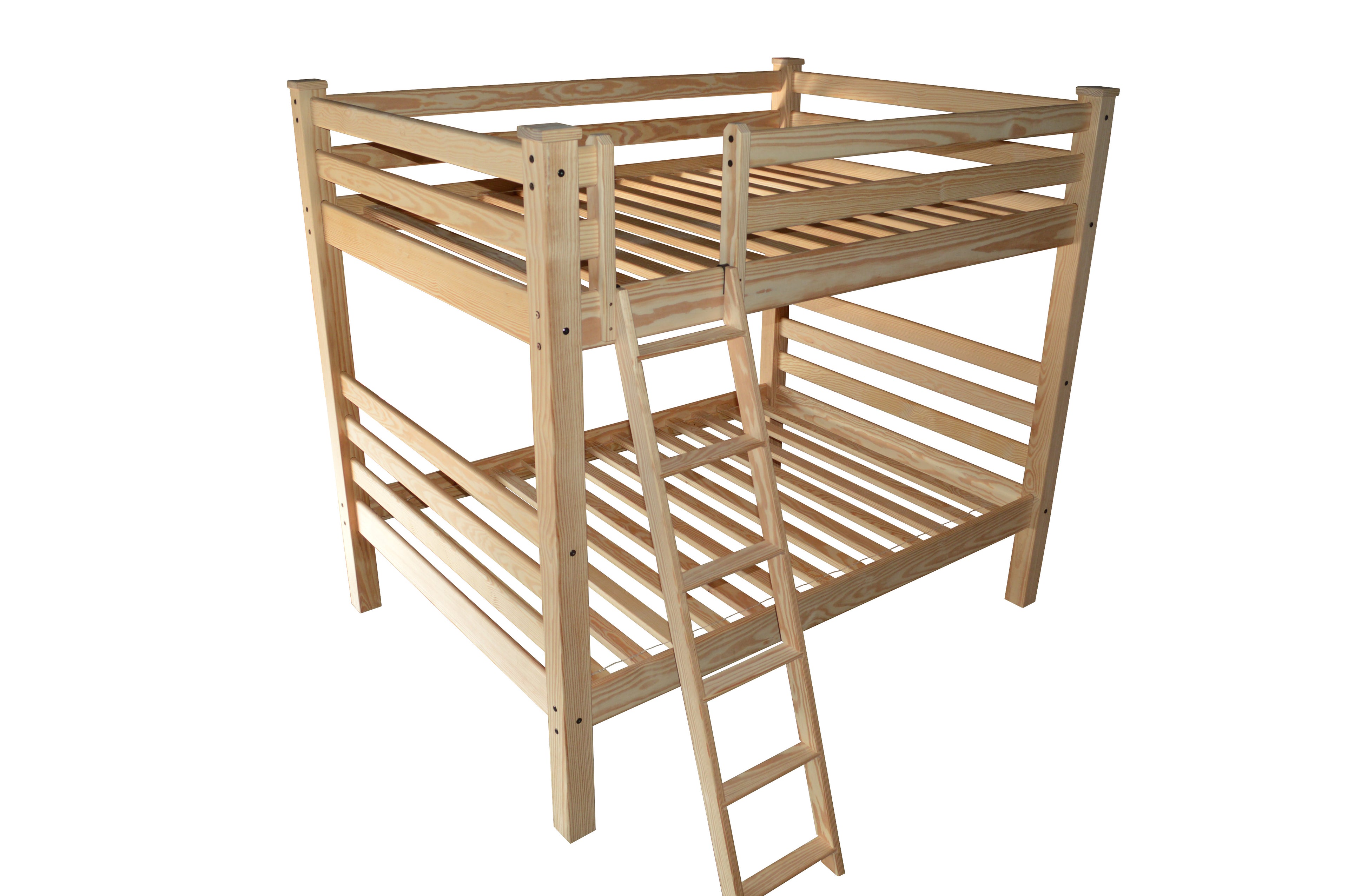 Natural Queen Over Queen Solid Wood Bunk Bed