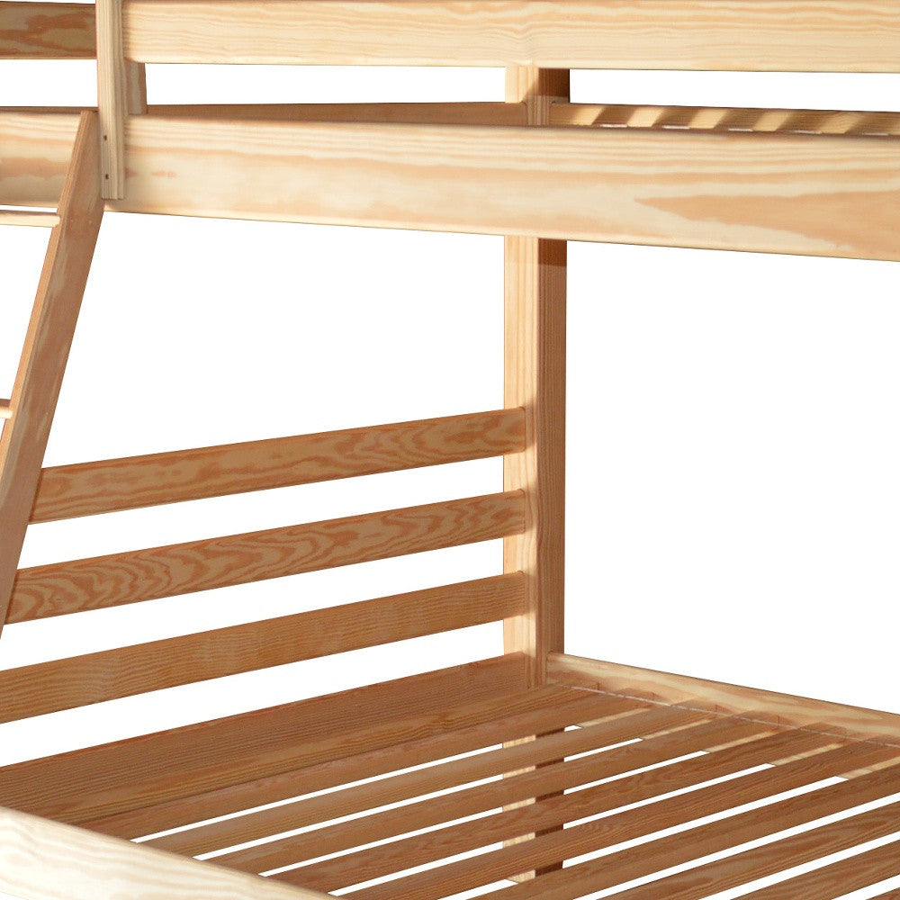 Natural Queen Over Queen Solid Wood Bunk Bed