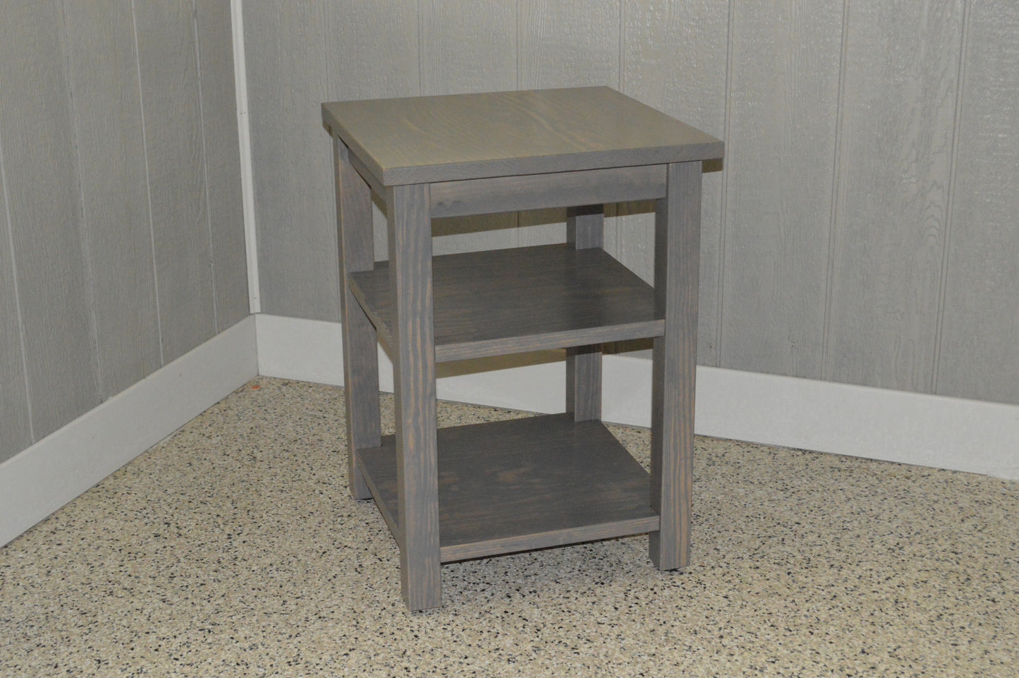 28" Gray Solid Wood Nightstand