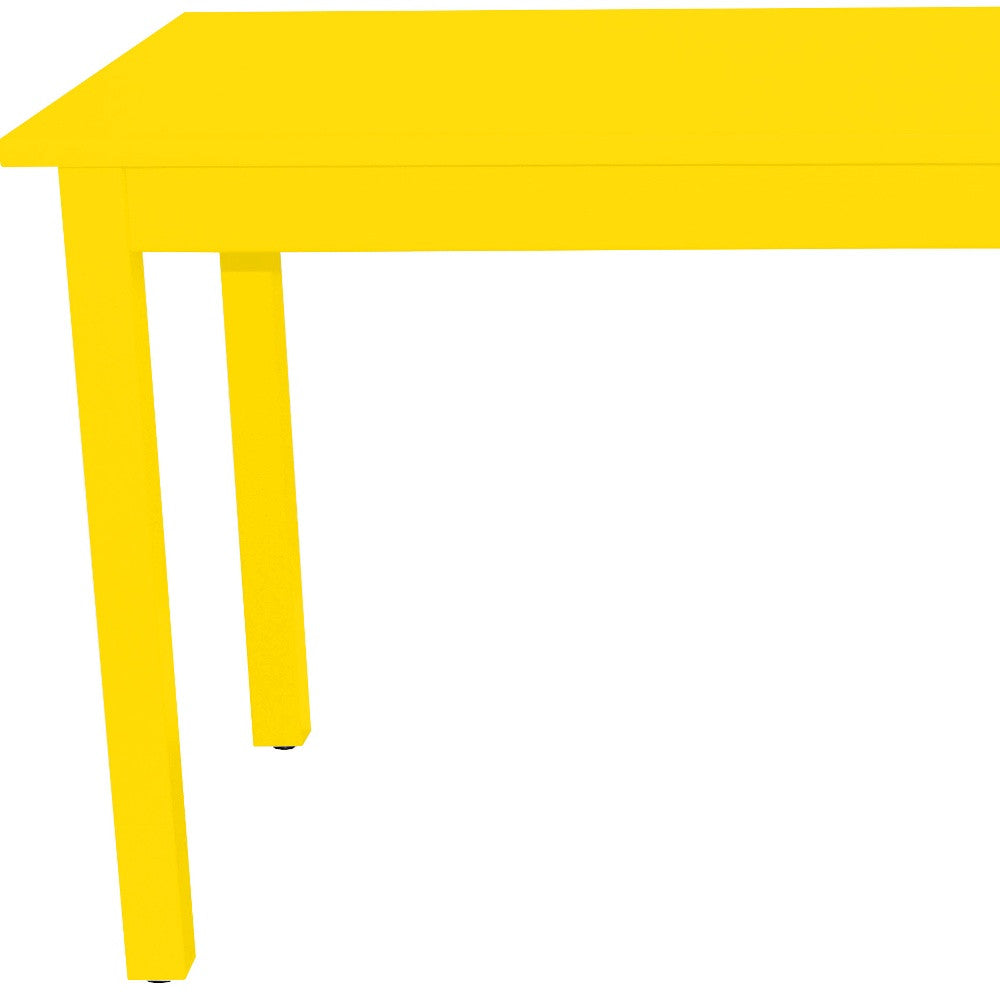 48" Yellow Solid Wood Dining Table