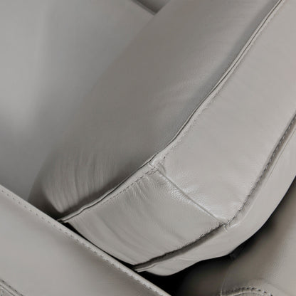 Gray Leather L Shaped Three Piece Corner Sectional