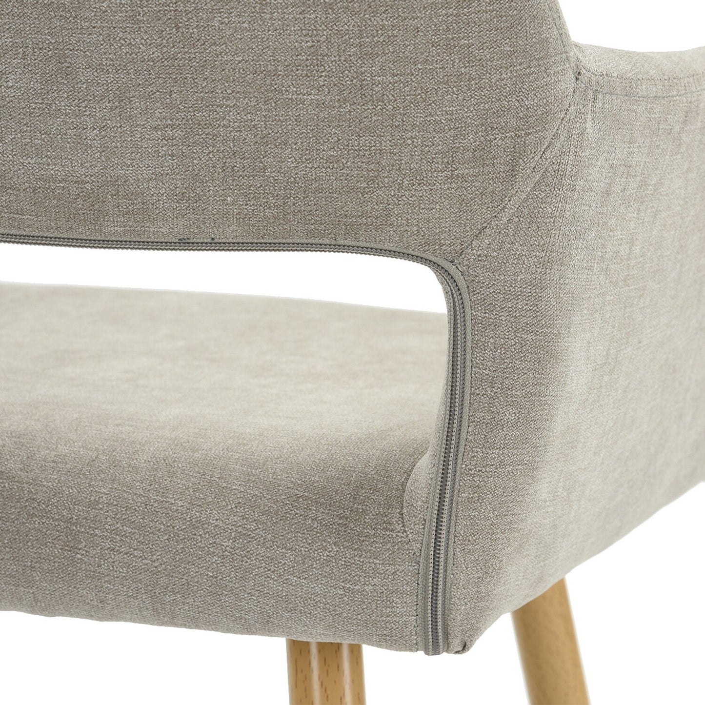 22" Gray and Brown Upholstered Arm Chair