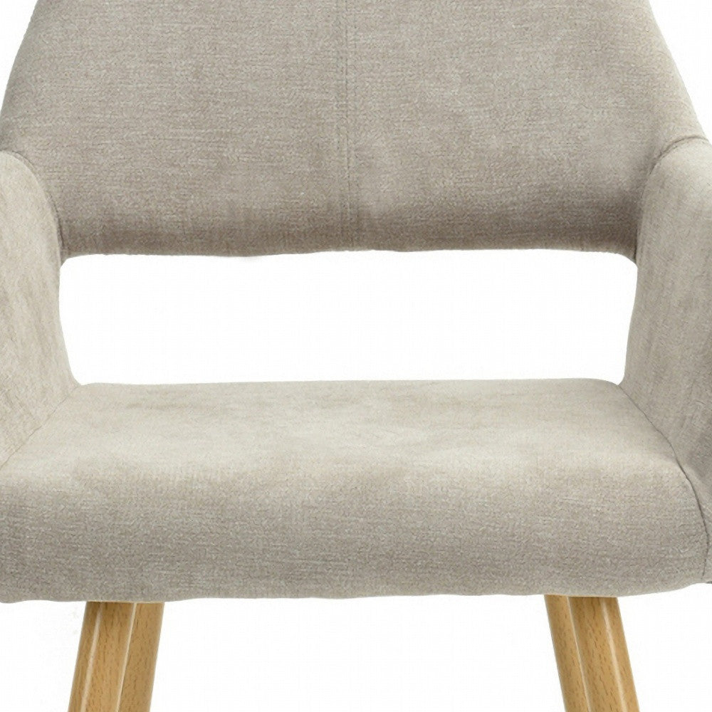22" Gray and Brown Upholstered Arm Chair