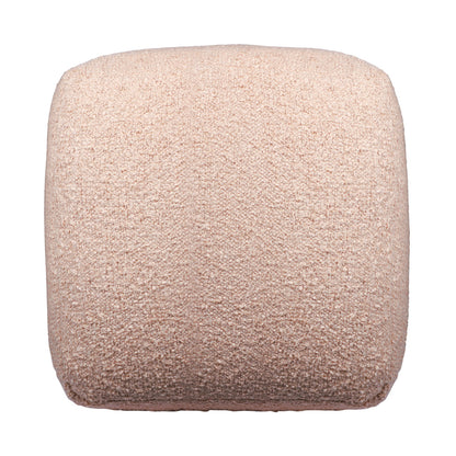 18" Taupe Polyester Cube Outdoor Pouf Ottoman