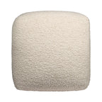 18" Beige Polyester Cube Outdoor Pouf Ottoman