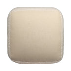 18" Beige Polyester Cube Outdoor Pouf Ottoman
