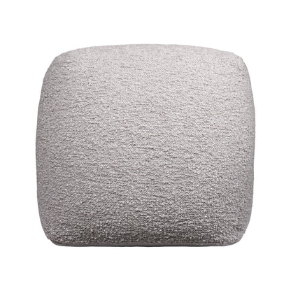 18" Gray Polyester Cube Outdoor Pouf Ottoman
