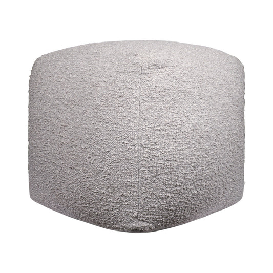 18" Gray Polyester Cube Outdoor Pouf Ottoman