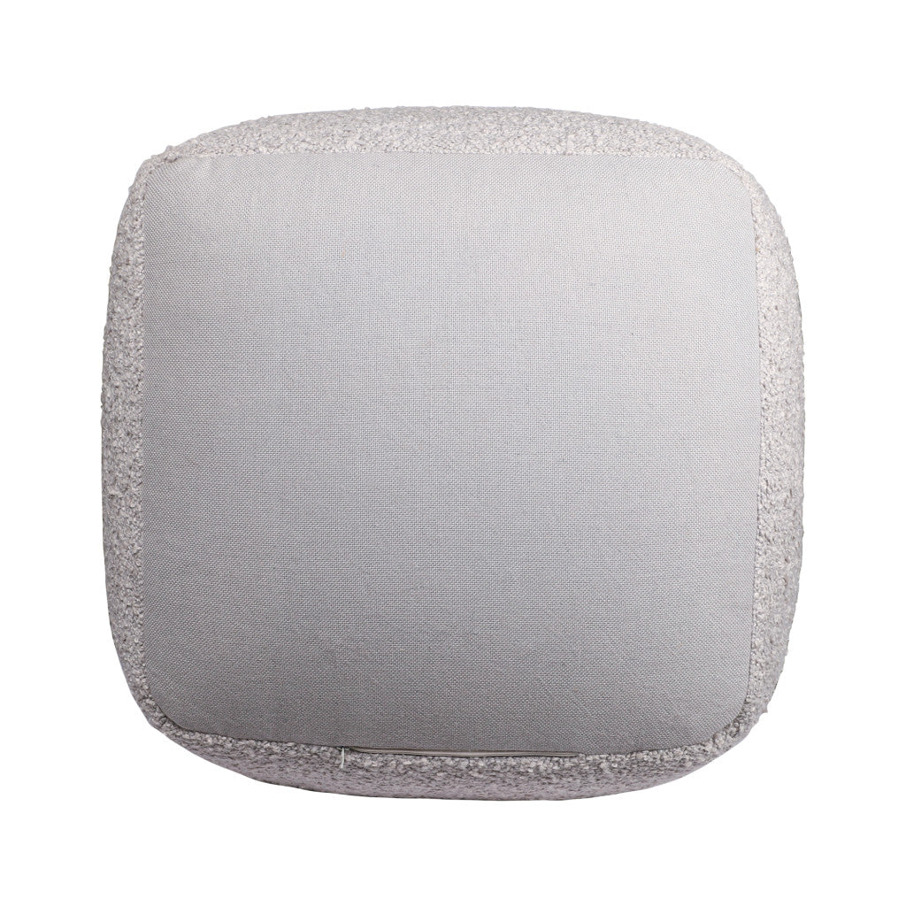 18" Gray Polyester Cube Outdoor Pouf Ottoman