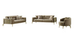 Four Piece Beige Linen Eight Person Seating Set