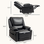 Recliner Massage Armchair with Heat Oversized Swivel Rocker with Footrest Remote and Side Pockets Black