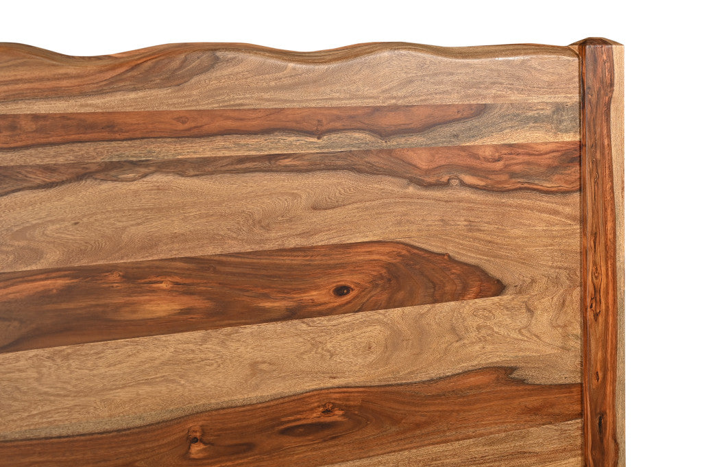 Brown Live Edge Solid Wood King Bed Frame