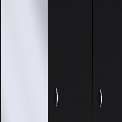 71" Black Mirrored Two Door Two Drawer Combo Dresser