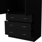 71" Black Two Door Three Drawer Combo Dresser