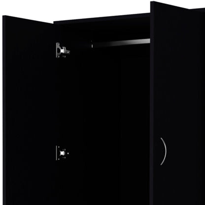 71" Black Two Door Two Drawer Combo Dresser