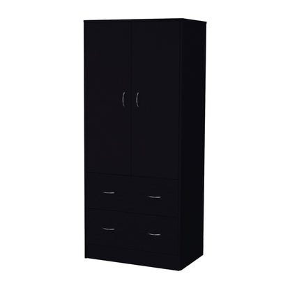 71" Black Two Door Two Drawer Combo Dresser