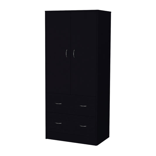 71" Black Two Door Two Drawer Combo Dresser