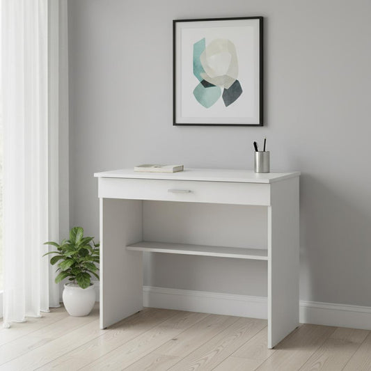 32" White Wood Computer Desk