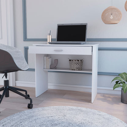 32" White Wood Computer Desk