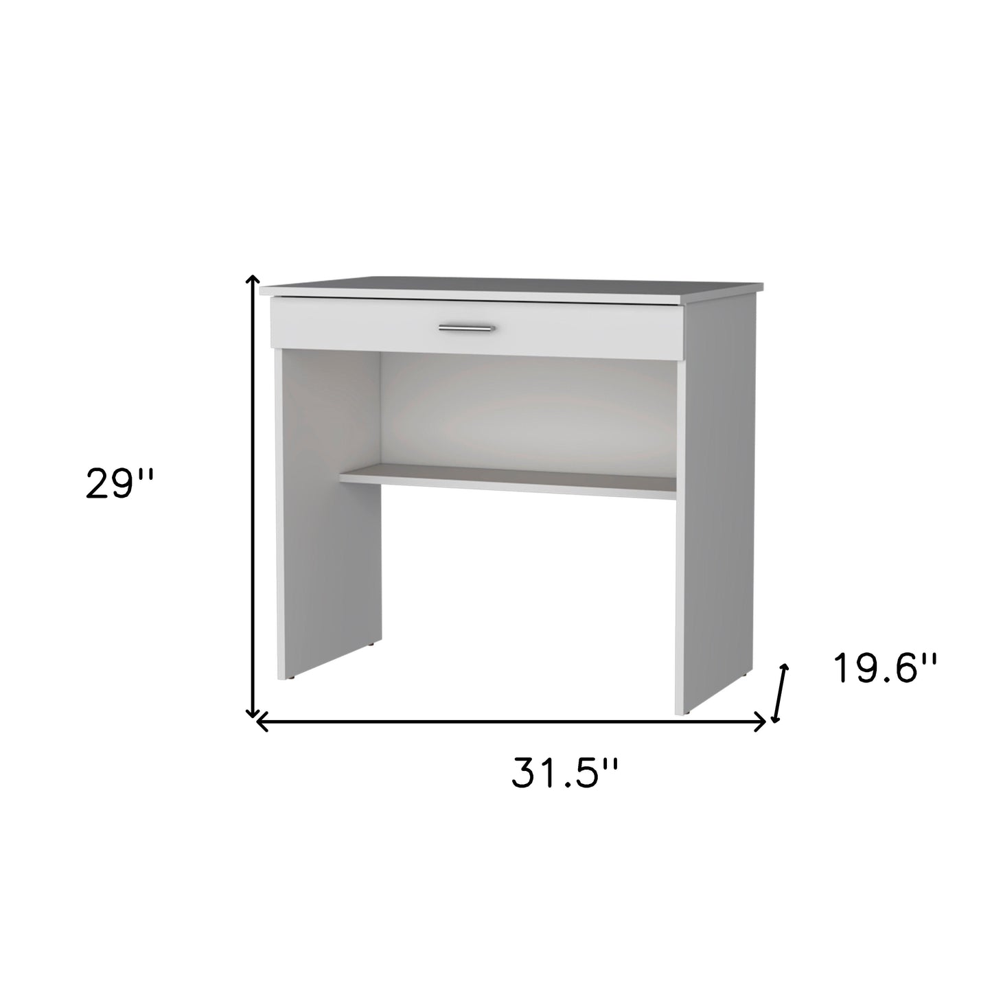 32" White Wood Computer Desk