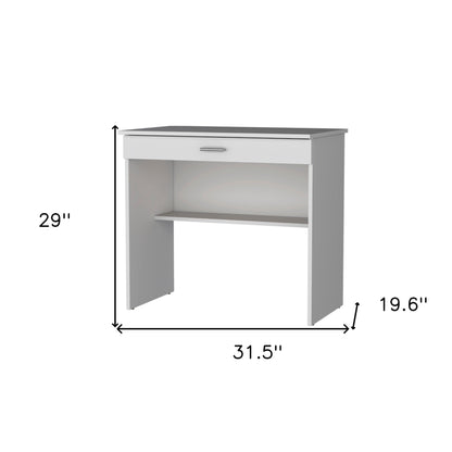 32" White Wood Computer Desk