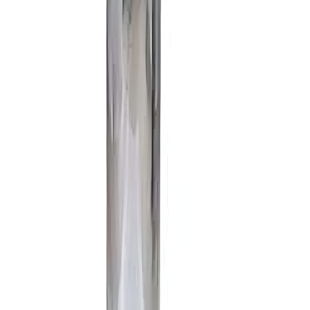 24" White and Silver Rounded Wood and Iron Bar Table