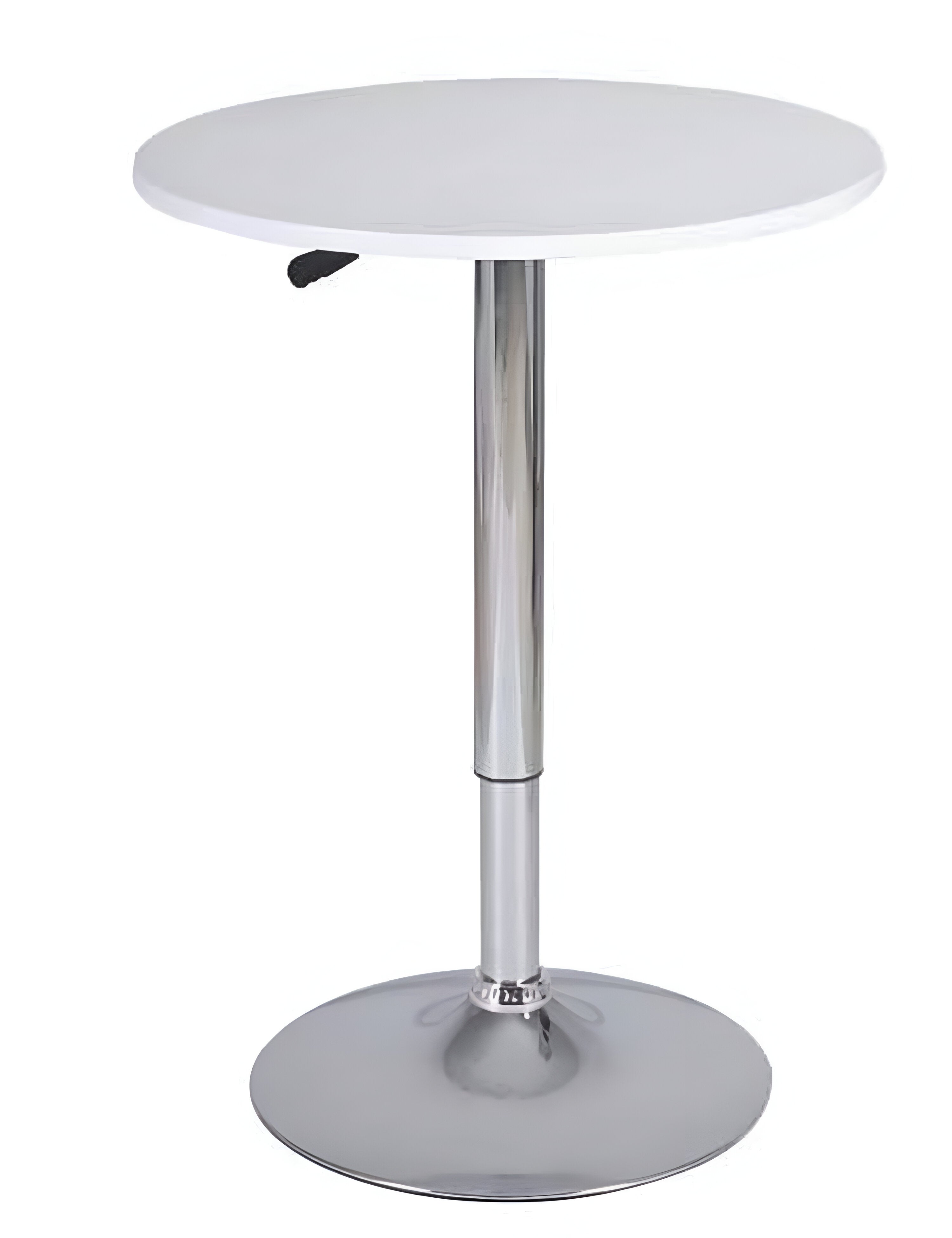 24" White and Silver Rounded Wood and Iron Bar Table