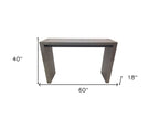60" Gray Rectangular Wood Bar Table