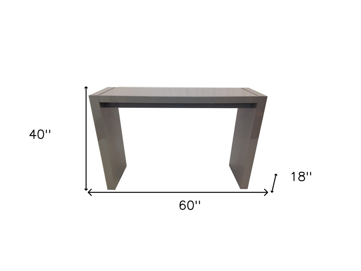 60" Gray Rectangular Wood Bar Table