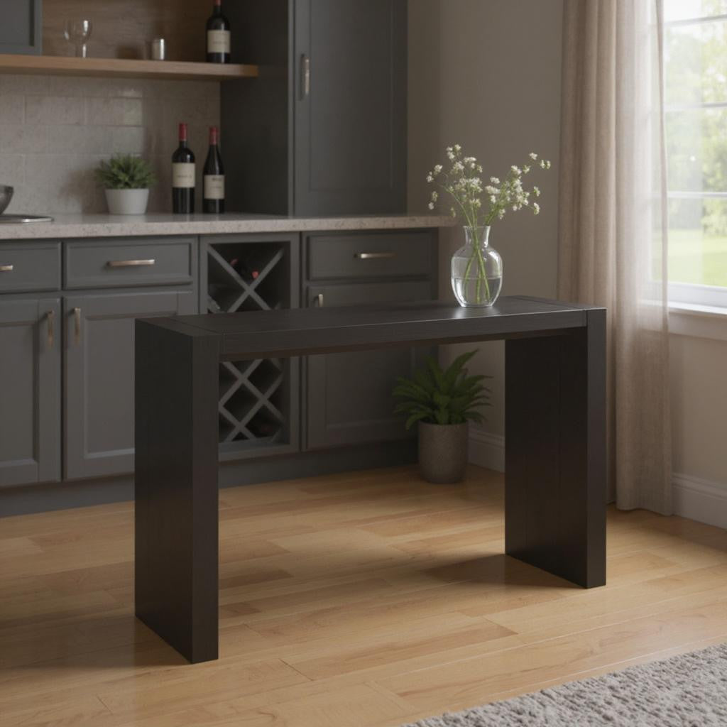 60" Espresso Wood Rectangular Bar Table