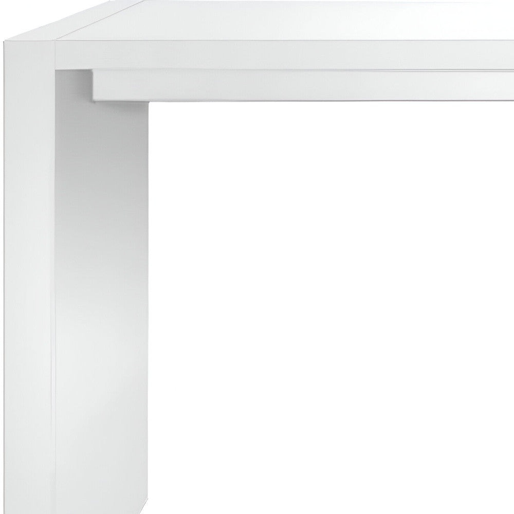 60" White Wood Rectangular Bar Table