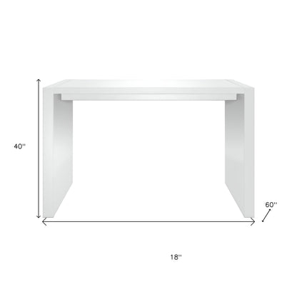 60" White Wood Rectangular Bar Table