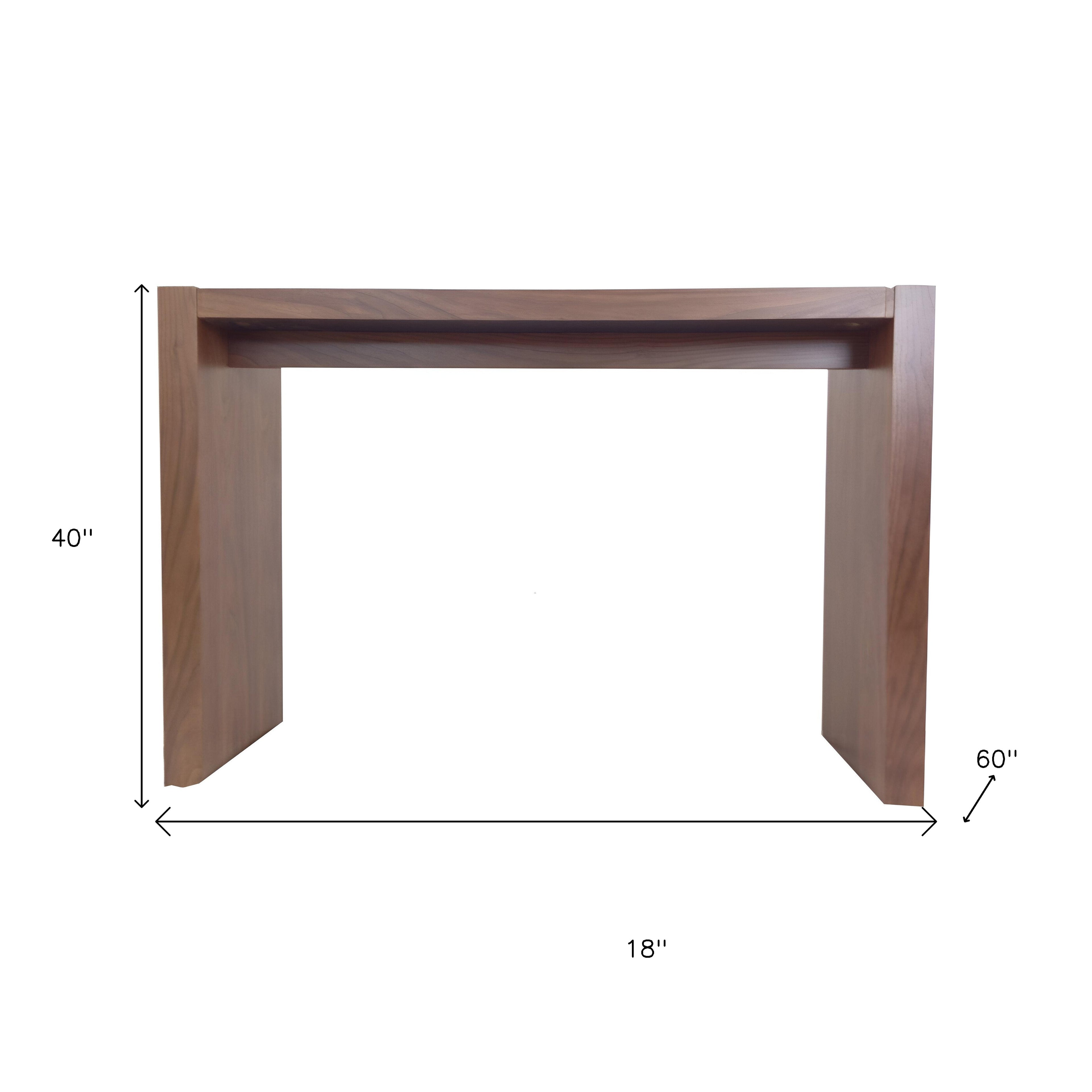 60" Brown Wood Rectangular Bar Table