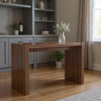 60" Brown Wood Rectangular Bar Table