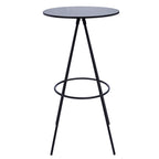 31" Black Rounded Wood and Iron Bar Table